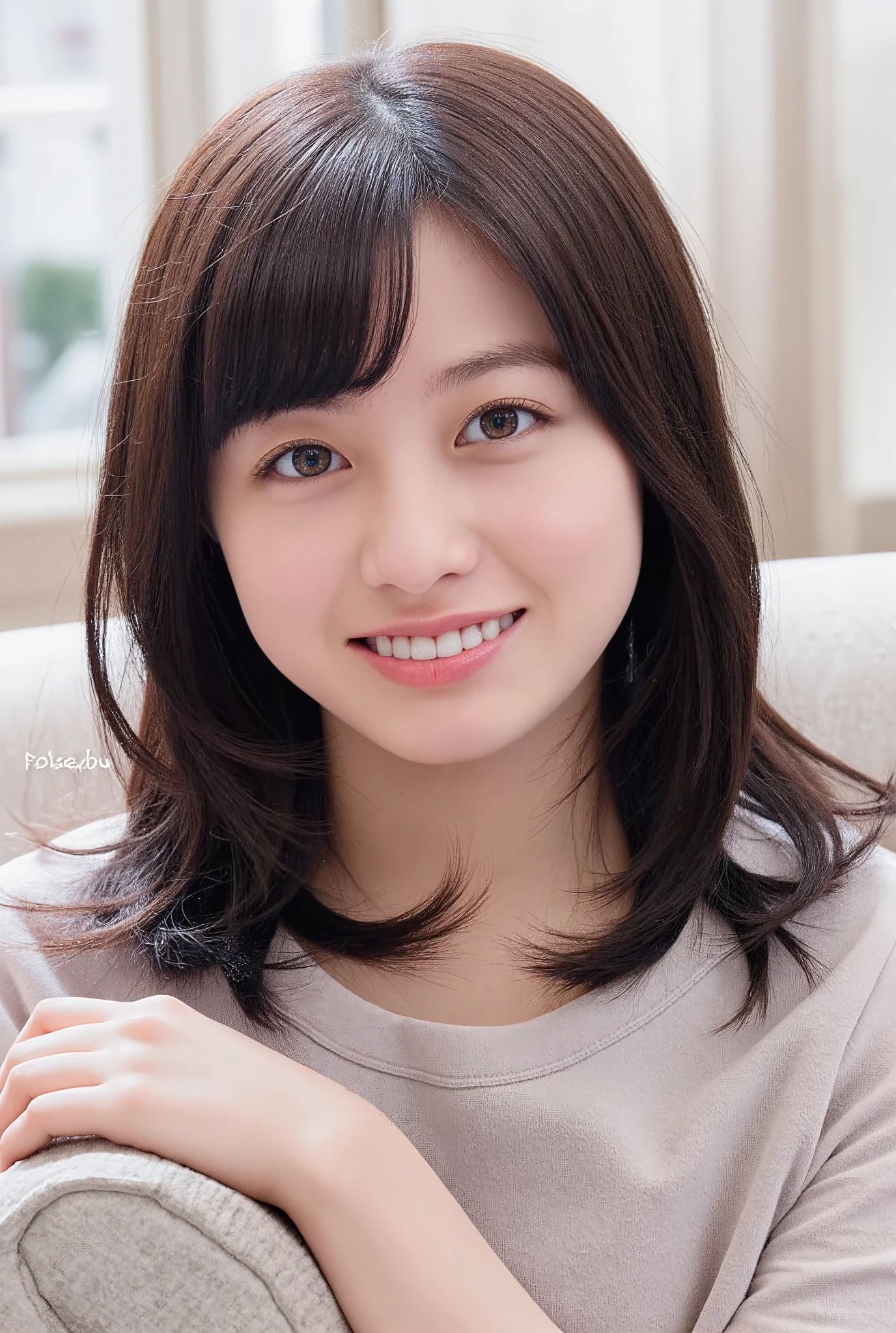 32K, Masterpiece, masterpiece, Realistic, Very detailed,  photograph, High resolution, A face that Japanese men really like., Smoother light, official art, Written boundary depth, Bright light, close, Detailed face, smile, Beautiful details in the eyes, 19 year old Korean, cute, real texture skin, T-Shirts,