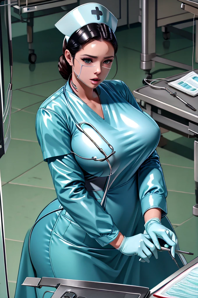 nurse uniform,hospital, latex nurse suit,nurses,busty,elbow gloves,labcoat,black hair woman,red eyes , gigantic ,medical instruments,asian nurse,two nurses,speculum,examination room,oversize ,big ass ,strap on, lay on table ,legs spreaded,giving birth,gyno chair , dentist,Milf,latex,red uniform,oversize breasts,diaper