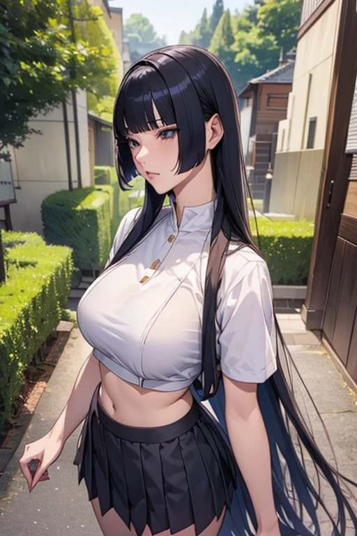  anime girl, realistic shadows, detailed skin, very small breasts, black hair, very detailed, 8k highly detailed face, perfect face shape, full perfect lips, perfect nose, correct beautiful eyes, watching viewer, white shirt, hair flowers, masterpiece, best quality, single girl, no bra, no panty, solo