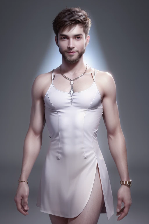 (masterpiece, best quality, 4k, dreamlike, hyperrealistic:1.35), (Doctor Stargher is albino tall lean androgynous male perverted genius nerdy geeky technomage queer transhumanist depraved homosexual misogynist kinky sadistic villain with weak stomach beautiful eyes thin face flat chest frail shoulders lithe waist male crotch bulge sleek skintight bodysuit:1.5)