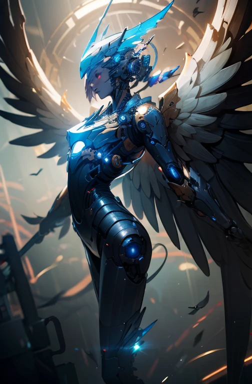 (Machine Angel), Mechanical wings with extended gears, Detailed face, A balanced face, (Cunning and beautiful), Cinematic Light, SF, Surreal, The End, floating, whole body, (CG illustration), (Advanced Details), (High resolution), (Best Quality), (masterpiece)
