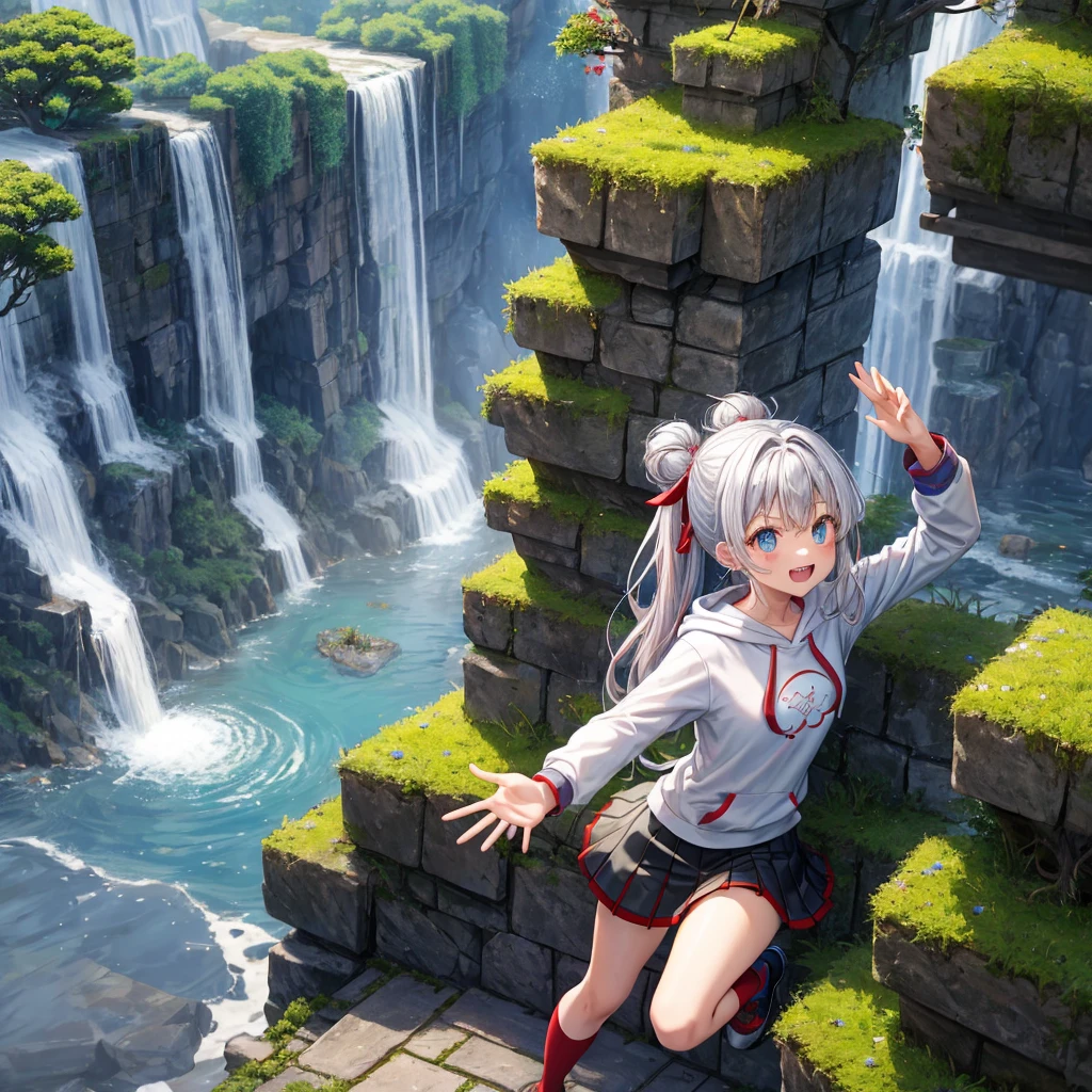(masterpiece), realistic, cinematic light,15 year old girl, ride on a waterslide with a giant stuffed crab, splash, at Disneyland, ultra miniskirt, full body, from below and side, beautiful eyes, silver hair, perfect anatomy, very cute, (blue eyes), bio luminescent, 8 class large, 8K, human hands, character sheets, concept-art, smooth and detailed hairstyle, Fractal art, god rays, eyes shed tears while holding back the pain, open mouth and stick your tongue out, UFO, rainbows, naked