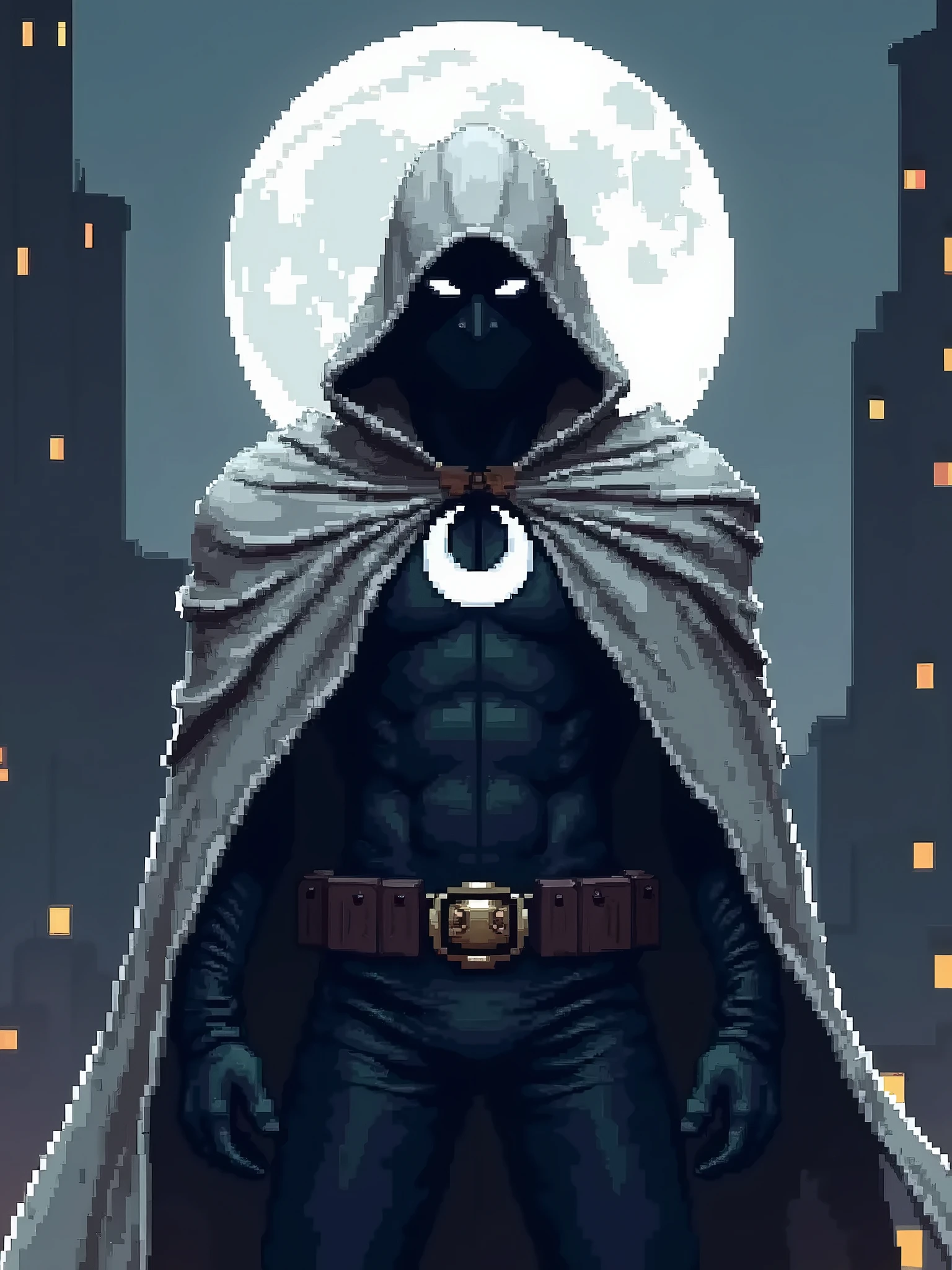 create a picture of an anthropomorphic cat character with black fur and yellow eyes, make his body thin and slender, make him wearing a black closed cloak, make him holding a compound bow, make it in an anime style, give him a short snout, make the cloak look stealthy, make him climbing up the wall of a cliff, give him digitigrade legs with gray paws, make him wearing a black skintight suit underneath the cloak, make it late at night, make him look focused, make him overlooking a distant fortress