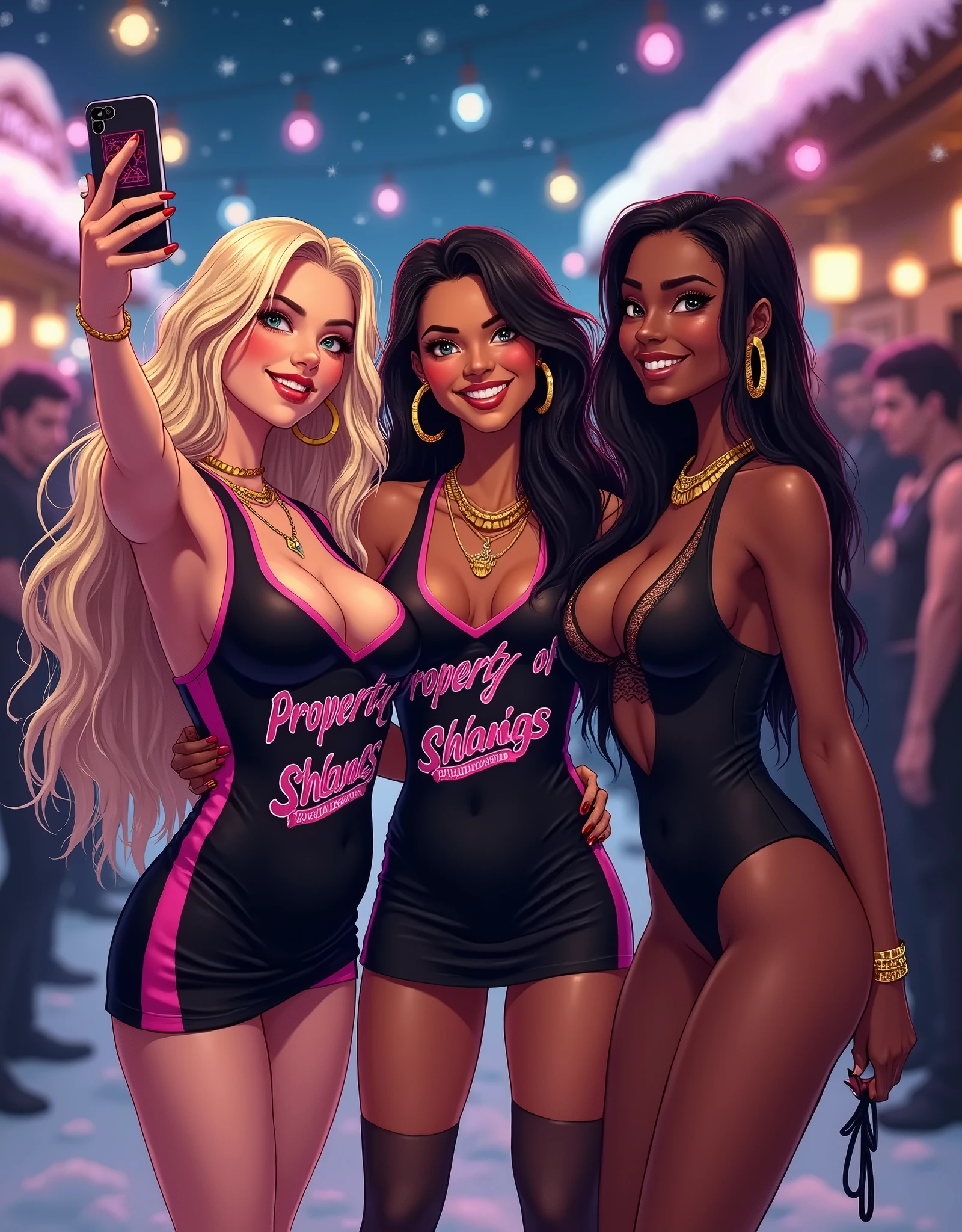 Sex and the city themed rap cover
3 girls sippin drinks