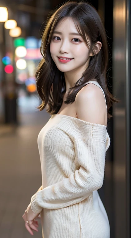 Top quality, masterpiece, ultra high resolution, (photorealistic: 1.4), 1 girl, shoulder, attractive, looking at camera, smiling