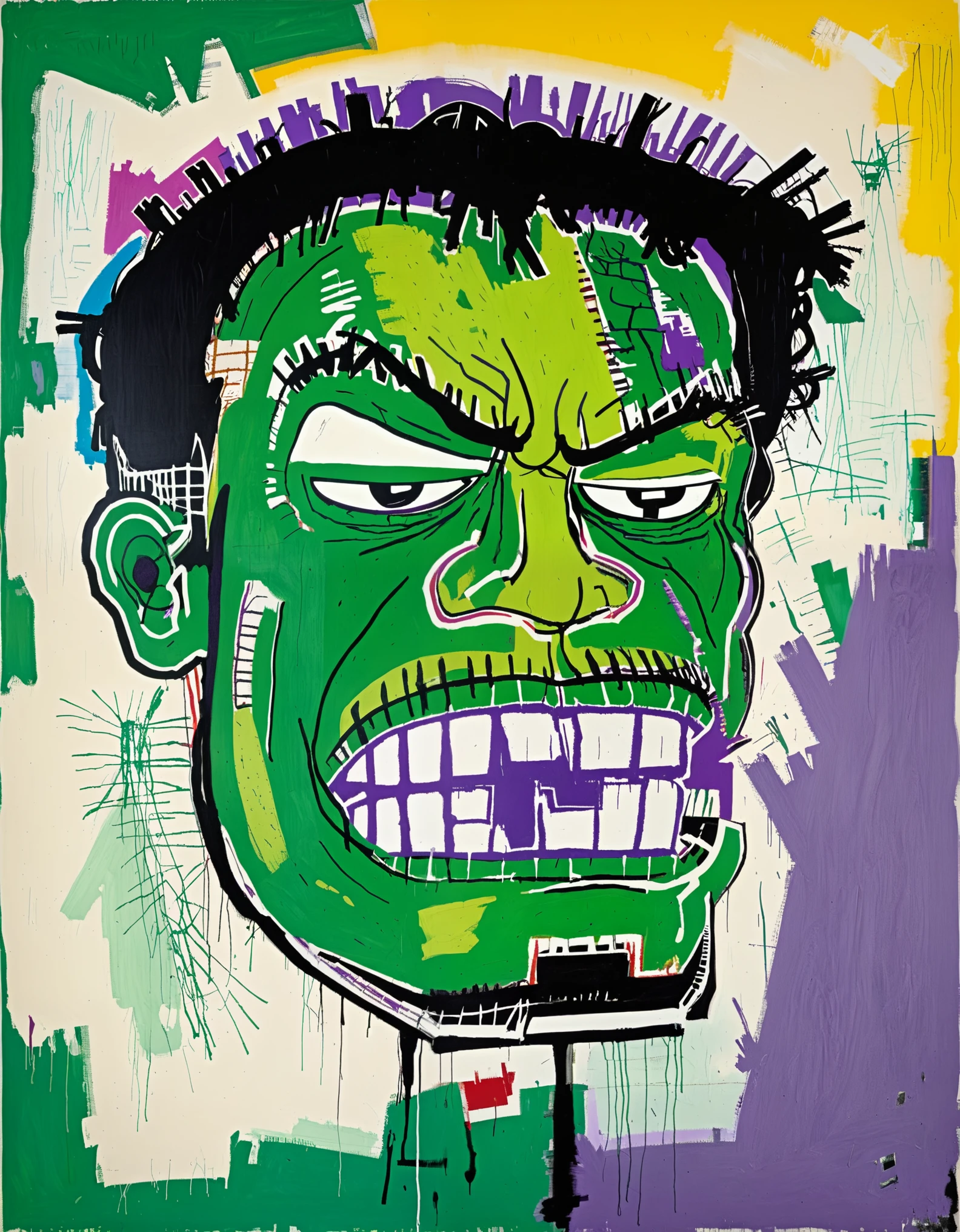 The hulk by basquiat green purple