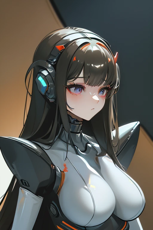 (masterpiece),(Highest quality),(Super detailed),(Best illustrations),(Best Shadow),(Absurd),(Detailed Background),(so beautiful), 16K, 8K, 4K,(Best Shadow),robotization,woman ,big bust,Robot Joint ,Metal skin,Black robot Suit,long hair,a black robot suit that covers the whole body,robot hand,cyber bodysuit,mecha head,(Detailed hands and fingers:1.2),Ball joint robot body,doll joint,beautiful face,beautiful robot girl,robotic eye,robotic hands,(no more human skin),android girl,cyborg girl,F cup, sexy body,(machine made joints:1.2),(machanical limbs:1.1),(blood vessels connected to tubes),(mechanical vertebra attaching to back),(mechanical cervial attaching to neck),no messy picture style,no emotion Viper(NIKKE)