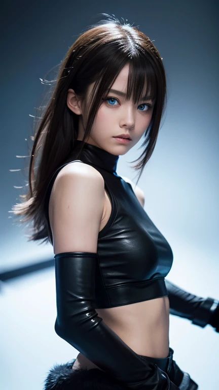 (nsfw), masterpiece, Best Quality, Realistic, Futuristic fashion art,
BREAK
beautiful young woman, ig model, render of april, (wide angle, all body shot, standing:1.6),
BREAK
bold exposure, (ultra slim waist, (((large breasts))), medium buttocks, beautiful sexy legs:1.2), cameltoe, exuding a sculptural beauty, White and beautiful Silky skin, thin and beautiful neck, small head,
BREAK
(White and black military print bodysuit: 1.3), (Sleek black leather belt with futuristic metallic buckle: 1.2), (Low-rise black leather shorts with zipper accents: 1.4), urban vibes, открытое декольте, сильно обтягивает грудь, грудь выпирает наружу, (Sheer black mesh bomber jacket with white and black military patches: 1.4), (Chunky black combat boots with silver hardware: 1.5), fierce and bold, (Black fingerless gloves with white LED lights: 1.3), high-tech accessories, (White and black camouflage print bucket hat: 1.3), (Oversized black sunglasses with reflective lenses: 1.2), edgy attitude, (White and black military print backpack with multiple compartments: 1.4), functionality meets style, (Sleek high ponytail with black and white ribbon accents: 1.3), futuristic hairstyle, (Graphic black and white eyeliner for dramatic eyes: 1.4), striking makeup, (Confident stride with a hint of rebellion: 1.5), embodying the essence of future street-chic fashion,
(in a concrete, fog, mist, Realistic black Shadow) , small head, Detailed face, cute and Pretty slim face, happy, Duck mouth, perfect beautiful Tooth, arranged gray hair, blue eyes, shiny eyes, looking viewer, NSFW