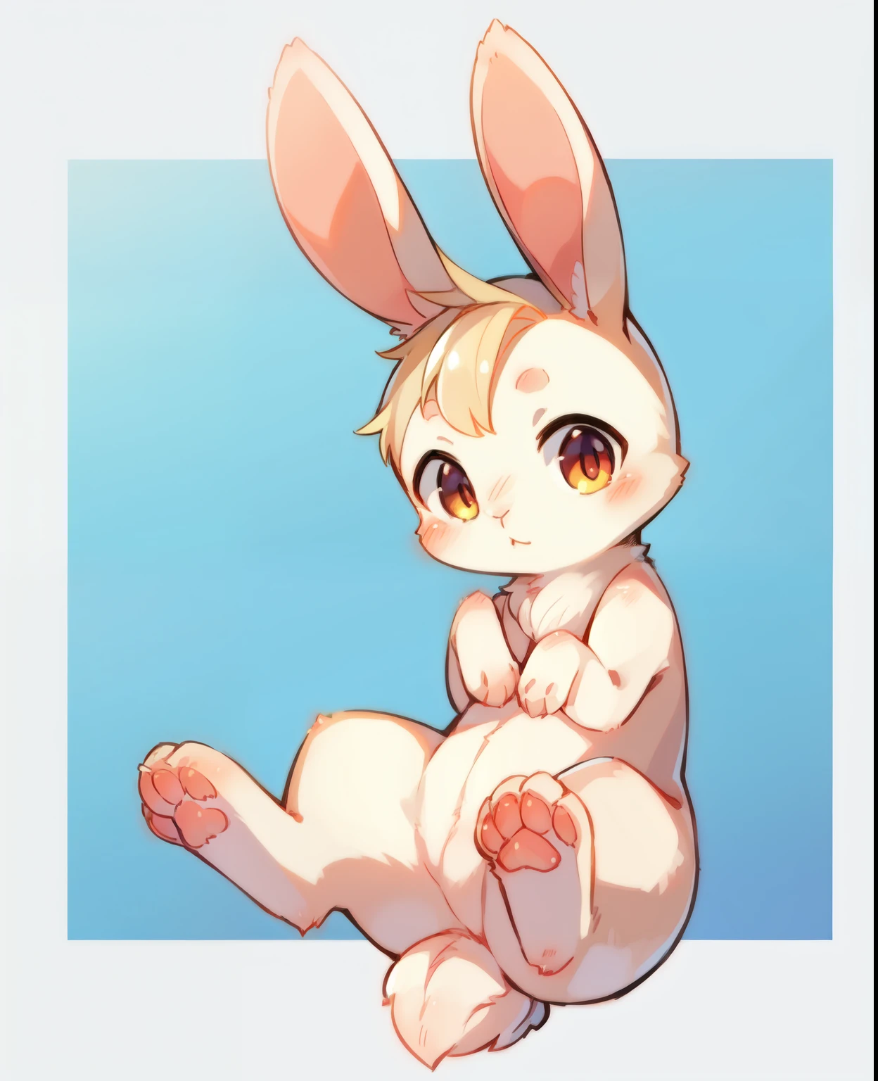 master piece kemono, solo,
furry, feral, Japanese white rabbit, 
detailed body fur, white fur, cute,
rabbit paws, rabbit feet, scut tail of rabbit,