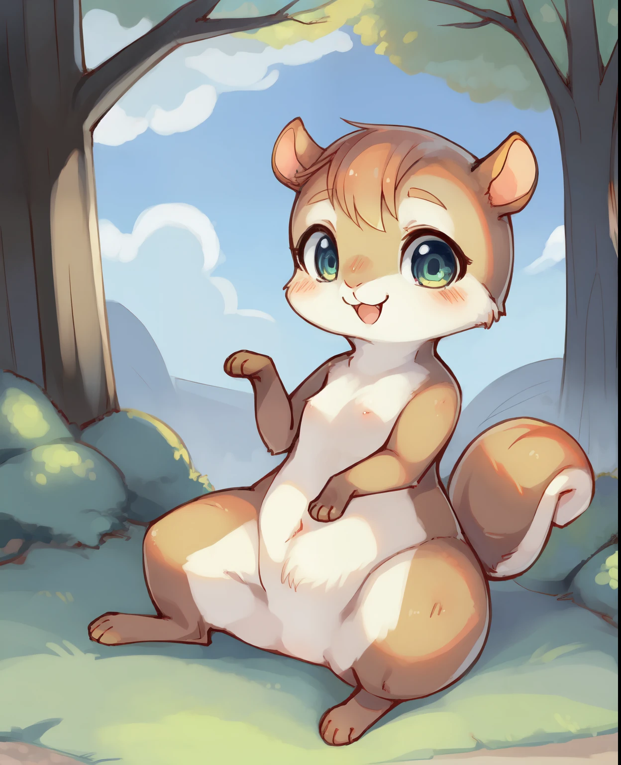 squirrel, female, feral, kemono