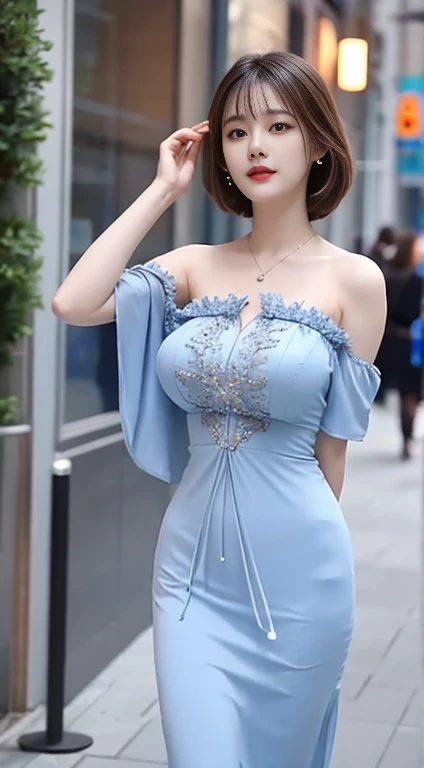 top Quority，Lots of detail，A woman in a random sheer dress is posing for the photo，naked portrait,  nude  photography，astral witch clothes，Fantasy costume，Raw Japan Cosplay，beautiful celestial mage，inspired by Leng Mei，Bandeau Dress，popular in CGSTATION，celestial goddess，render of april，light blu，Fantastic Medium Portrait Top Light，light blue skin，amouranth，fantasy dress，Portrait