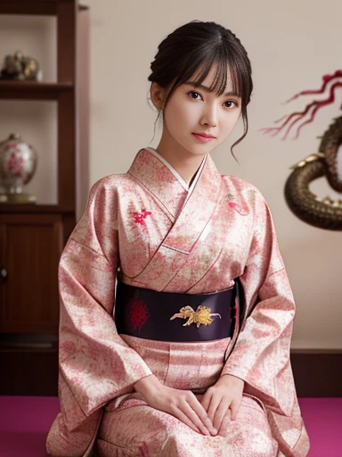 (masterpiece, highest quality, Realistic, High resolution, photograph, :1.3), Sharp focus, 1 Cute Japanese Girl, Hot Model, Highly detailed eyes and pupils, Realistic Skin, Highly detailed hair, Delicate face, Sensual look, Bright lips, Natural Lip, ((whole body shot)), standing pose, smile, (Kimono:1.5), (Floral), ((sash)), ((obi)), outside of home, (Japanese Style Country), full body,