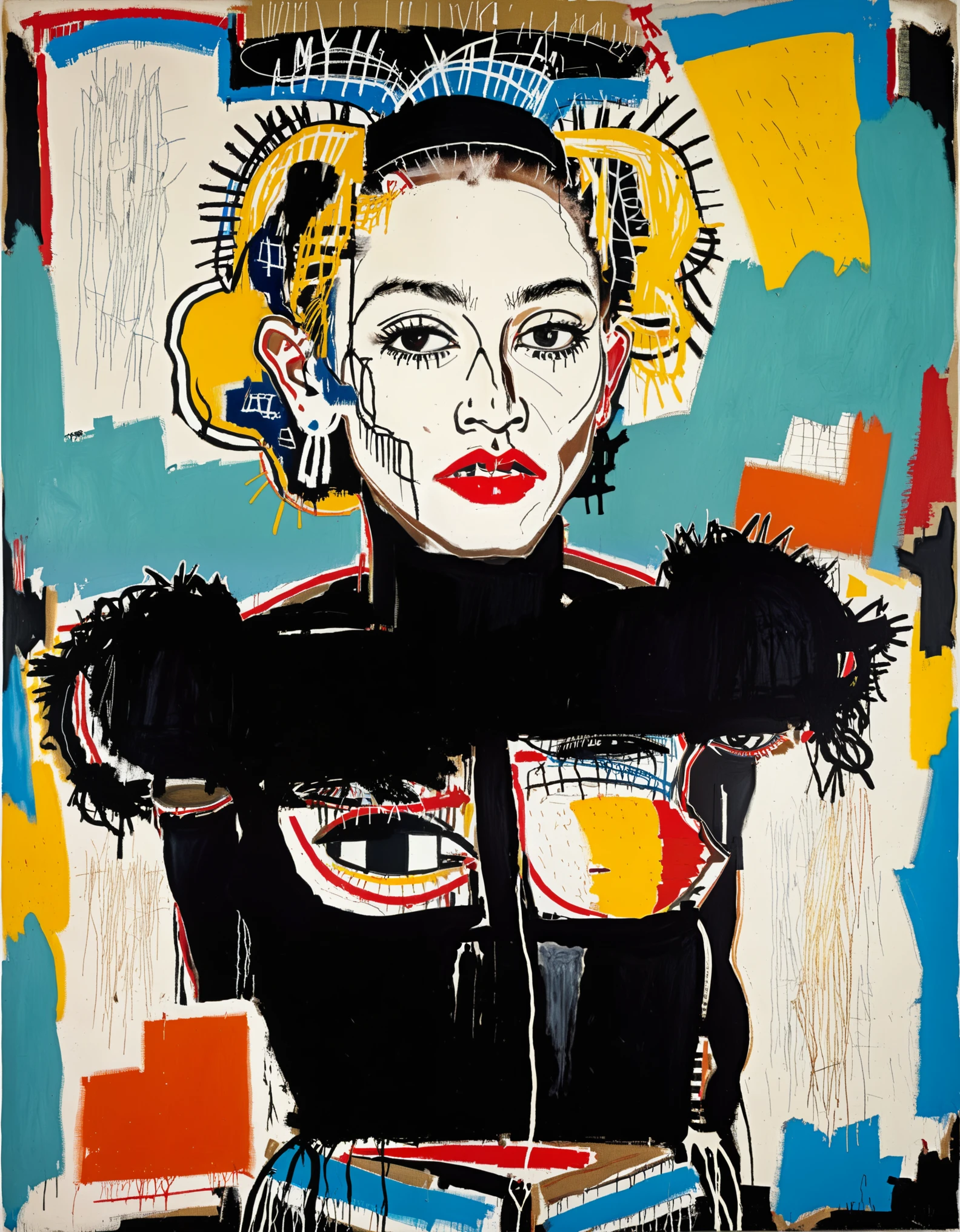 Madonna portrait by Basquiat
