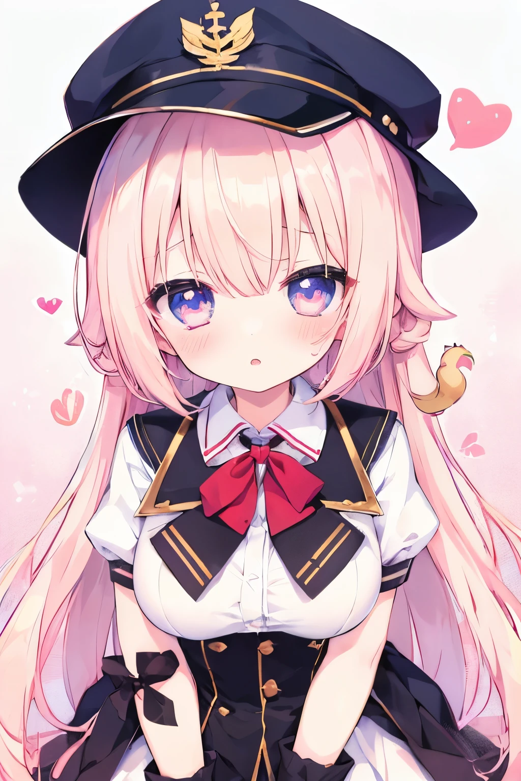 NSFWに,((1人の男性と1人の女性,パイズリをしている)), breast milk,aizuri squeeze,paizuri,breasts blowjob,breast in 1penis,(lift up the skirt),shy,small breasts,blonde,hair above one eye,pink eyes,tights, ((magical girl costume)),gold ornaments,beret,ribbon,heart earrings,Striped socks,(masterpiece,Highest image quality,best quality)