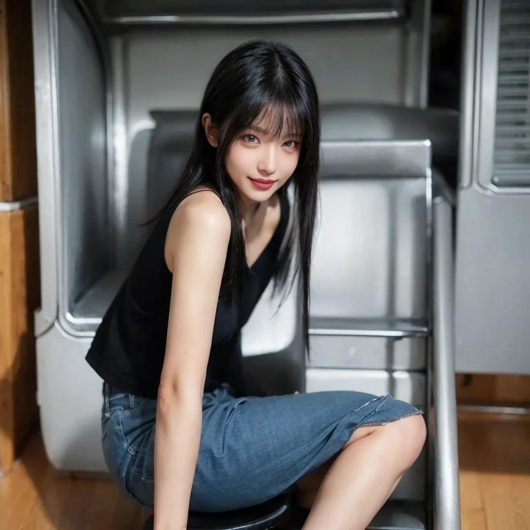 8K, Best Quality, Masterpiece, Ultra High Resolution, (Live Streamer: 1.5), (Realism: 1.4), (Actor Shooting Angle), 1 Girl, Beautiful Eyes and Face Details, Smiling, Masterpiece, Best Quality, Close-up, Full Body, Looking at the Camera