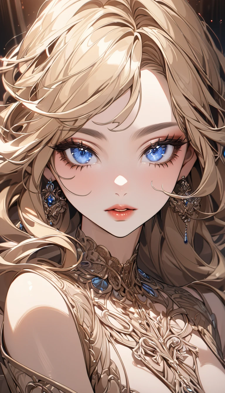 (only one person),Dark sky,((Winter)),dark clouds,Ice Crown,goddess,(Short flowing hair),Sexy,noble,grace