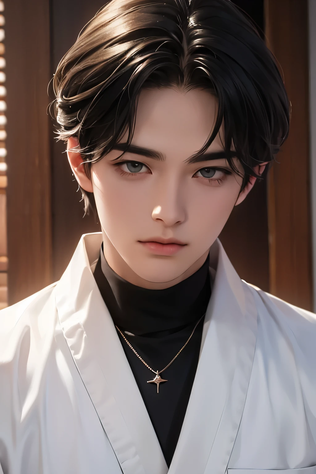 ((Top quality)), ((masterpiece)), (detailed), ((Perfect face)), ((reply)) Male version character of Kurimu Meisaku Gekijou anime anthology, 자세한 보름달 풍경 배경에 애니메이션 눈을 가진 잘생긴 은색 머리 20s man, look at me, Modern style, clothes korean style, Dandy style, armor, (masterpiece), (Best quality already), (man), (성article), (Silver hair), 8k, Very grade, BTS, jungkook, look at me from the front, copper skin, Great image, Proud look, Flawless skin, (No beard), Height 188cm, Slim and fit body, cold image, article, 타락한 article, craving한다, actor, (20s), (한국man), Silver hair, man, armor, (full moon background), Visible but not visible, A look of longing, (Front shot), Lust적이다, Smile lightly, A strange expression, possessiveness, Lust, craving, 성article