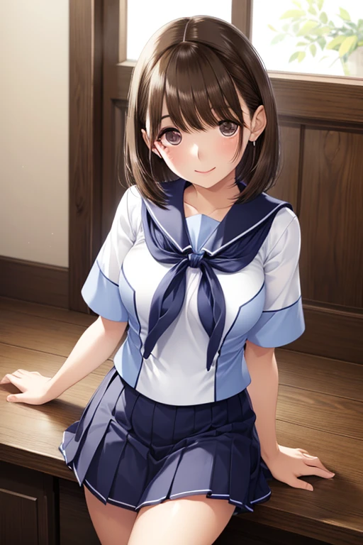 anegasaki nene、Shiny brown hair, short hair, (Beautiful brown eyes、Sparkling eyes, Fine grain)、smile、Ultra-detailed eyes、Very detailed顔, Very detailed目,


((Highest quality)),(Ultra-high resolution),(Very detailed),(Detailed Description),((The best CG)),(masterpiece),Very detailedアート,(Art with precise detail:1.5), 

(masterpiece:1.2, Highest quality), (Realistic, photoRealistic:1.4), Beautiful illustrations, Browsing Caution, Show Viewer, Cowboy Shot, Front view:0.8, 1 person, Very short stature，Japanese, middle School girls, Baby Face，(short hair:1.5, Twin tails:1.7), Brown Hair, Brown eyes, Thick eyebrows，Big Breasts:1.8, (Thin thighs), Beautiful Hair, Beautiful Face, Beautiful details, Beautiful clavicle, Beautiful breasts,Beautiful fingers, ((Short-sleeved white sailor suit、Navy blue mini pleated skirt、Very short mini skirt、Bare thighs、, )), (Beautiful views), School, The wind is blowing, Increase in wind power, Squat, (erotic, sexy, Upward glance, かわいいsmile), Glowing Skin, Perfect Face, Cute and symmetrical face, Natural Side Lighting, Cinema Lighting)，Drink coffee，Dirty panties, Pee stains,