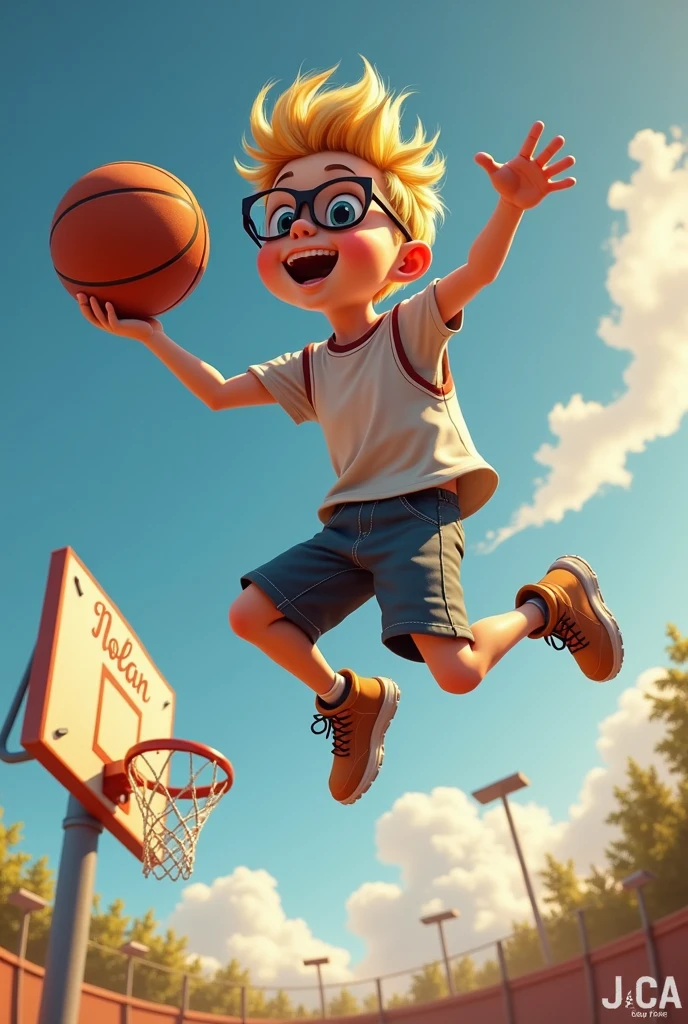 White boy playing basketball