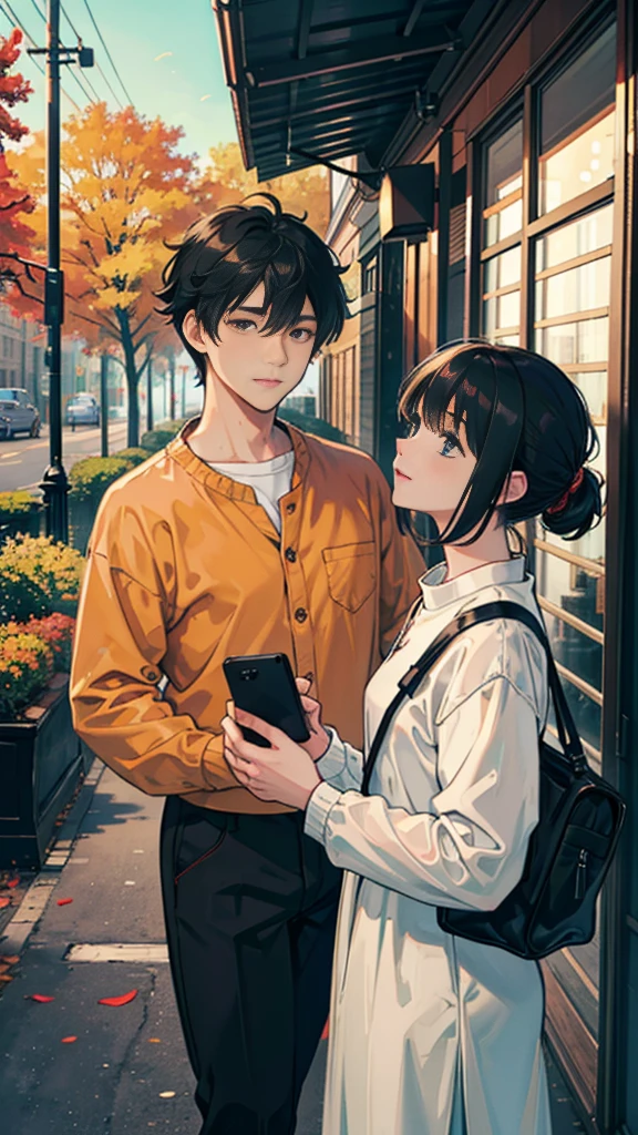 A guy and a girl smoking cigarettes, siblings, smoke visible
