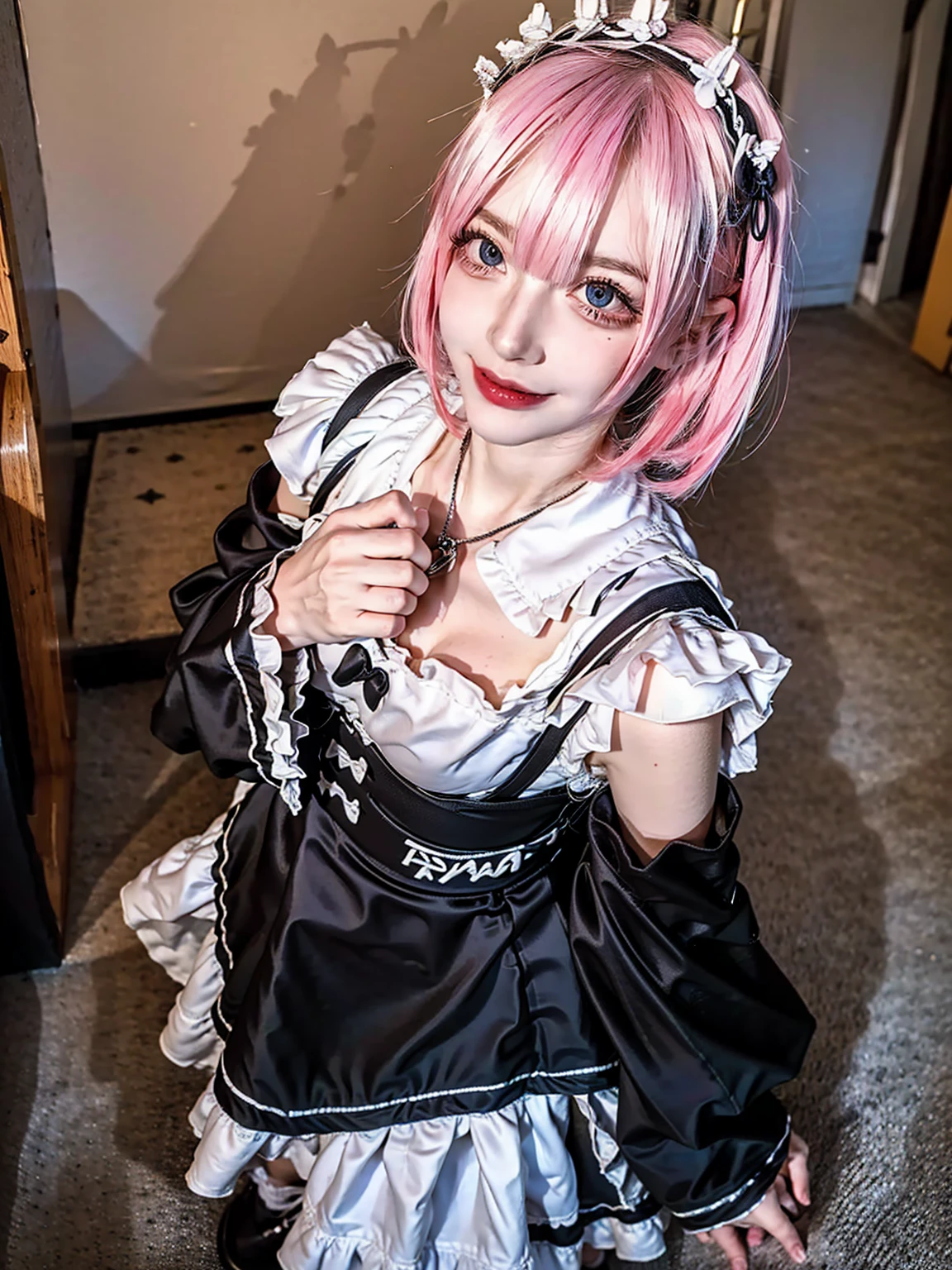 (masterpiece,Highest Resolution,4K High Resolution,Crisp image quality)(Rub your chest),(Condescending look:1.2),Close-up shot,Realistic,((Insert your penis inside you,Sex with the opposite sex:1.2))Naked Solo,One Girl(Large Breasts)Ellen Joe,Zenless Zone Zero,Alternative costumes ,Maid, shark tail, (Shark Girl:0.5), short hair,Black Hair,Red eyes, tail, pantyhose,multicoloRedhead, Black footwear, Short sleeve, apron, Wrist cuff, Maidheaddress, stockings, Nyanchalen Joe, Black Hair, Redhead,inner hair color, multicoloRedhead, (Red eyes:1.3), Redhead, short hair, Two-tone hair,apron, 穴空きblack pantyhose, Black Shirt, ear piercing,Close-up photography,Sex Videos,Out of breath,Show off sex,field