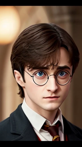 harry potter is smiling and wearing glasses and a tie, portrait of harry potter, round glasses potter, daniel radcliffe as harry potter, daniel radcliffe, harry, harry potter in a maid’s uniform, harry potter portrait, harry potter style, harry potter, similar to malfoy, elijah wood as harry potter, harry potter smoking weed, harry potter!!, she wears harry potter glasses