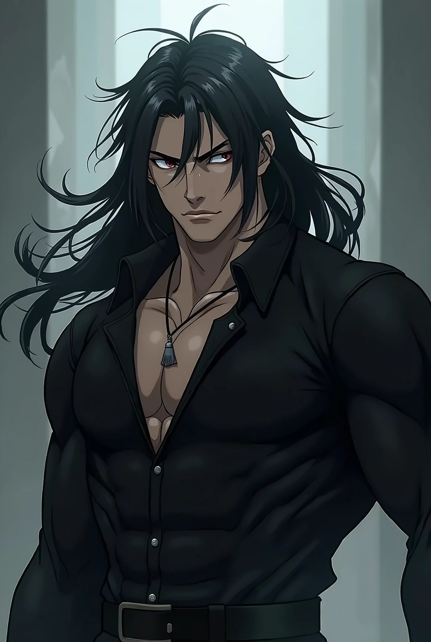 Giyuu Tomioka shirtless from the anime kny