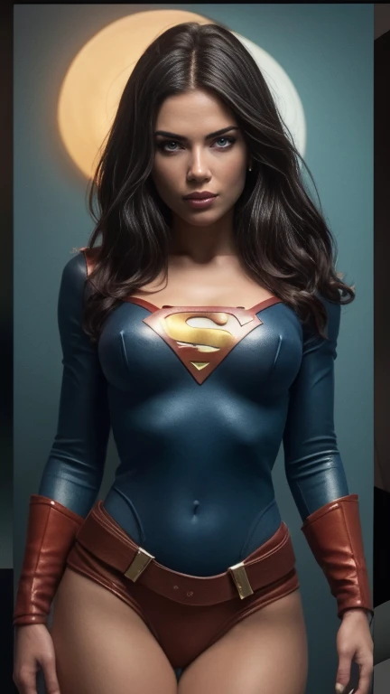 (The best quality),(masterpiece),(ultra detailed),(4K resolution),(extremely detailed) supergirl in bikini, mini sexy suit, , lying, Tendencias en ArtStation, Digital painting, Conceptual art portrait of the character, adjusting