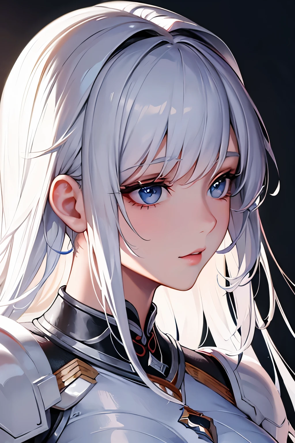 1girl, anime, cute girl, rogue, blank background, white background, fantasy, dark clothes, beautiful face, beautiful eyes, dark colors, assassin, medium breasts, cleavage