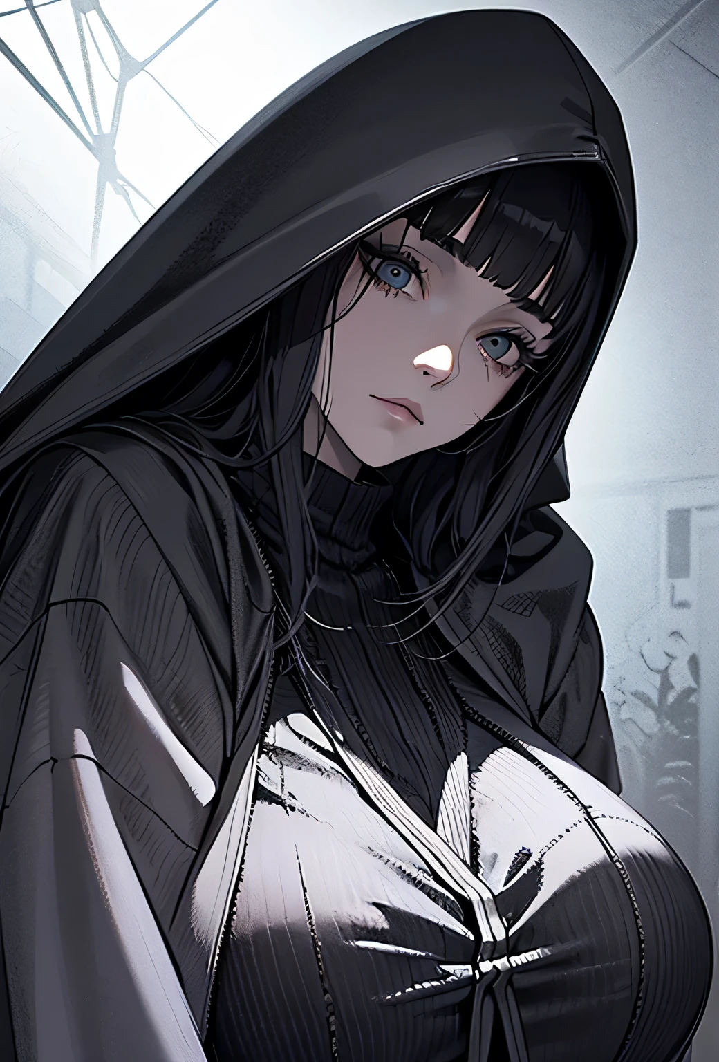 Shadow Face、Star Wars, jedi, black jedi robe、Black Robe, black belt,黒いブーツ、Star Wars concept art, Star Wars、jedi、Lightsabers、Black Robe、Jedi clothing、Black hoodを被る、Star Wars、beautiful girl、cute、Droopy eyes、Random hair color、Beautiful Long Hair、Straight hair、bangsBangs、bangs、hime cut、Big Breasts、Slim body、slim、(Best Quality,4K,High resolution,Masterpiece 1.2),Very detailed,Real 1.37,Spooky Background,Dark fantasy,Black Theme,Ominous atmosphere,Eye-catching,Anime Style,Concept Art,beautiful, Gentle features, pale Skin, night、Dim lighting、Dark Background, Cinema Lighting, Dramatic Shadows, Spooky atmosphere, Dark words, 1 person&#39;S, Red cheeks, ,(Lightsabers1.3),Ruins,(Wasteland 1.3),((Random hair color)), Female Curves, Sexy flat stomach, Perfect hands, Extend one hand、Perfect anime character face, (Black hood)), standing, ((Black Robe), ,(Star Wars 1.3), In the woods, Moonlight Illumination, Night lighting, jungle、Space Fantasy,SF, Skeleton Gas Light,Absurd, High resolution、 ((Star Wars)), ((Best Quality)), (Very detailedな), ((Very detailed)), (beautiful), ((cute)), 1 person,(1.6)、beautiful face、Full Body Ezbian、pale, Beautiful skin、Big Breasts、Beautiful body、Slim body、beautiful feet、Smiling Kindly、Dark Building Ruins、(Ruins 1.3)、Low angle full body shot、(Random Background 1.3)、(Random Lightsabers Color 1.3)、Spirits、Droopy eyes、bangs, Long Hair, Star Wars、jedi、Blue Lightsabers、Ready your Lightsabers、Star Wars Background、Ruins、In the woods、night、There are lots of clone troopers from STAR WARS CLONE WARS