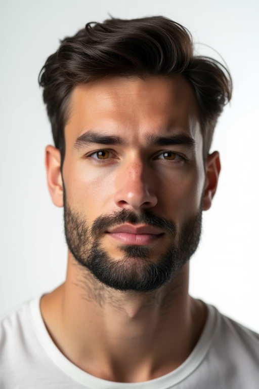 1boy,handsome male,face,beard,white background