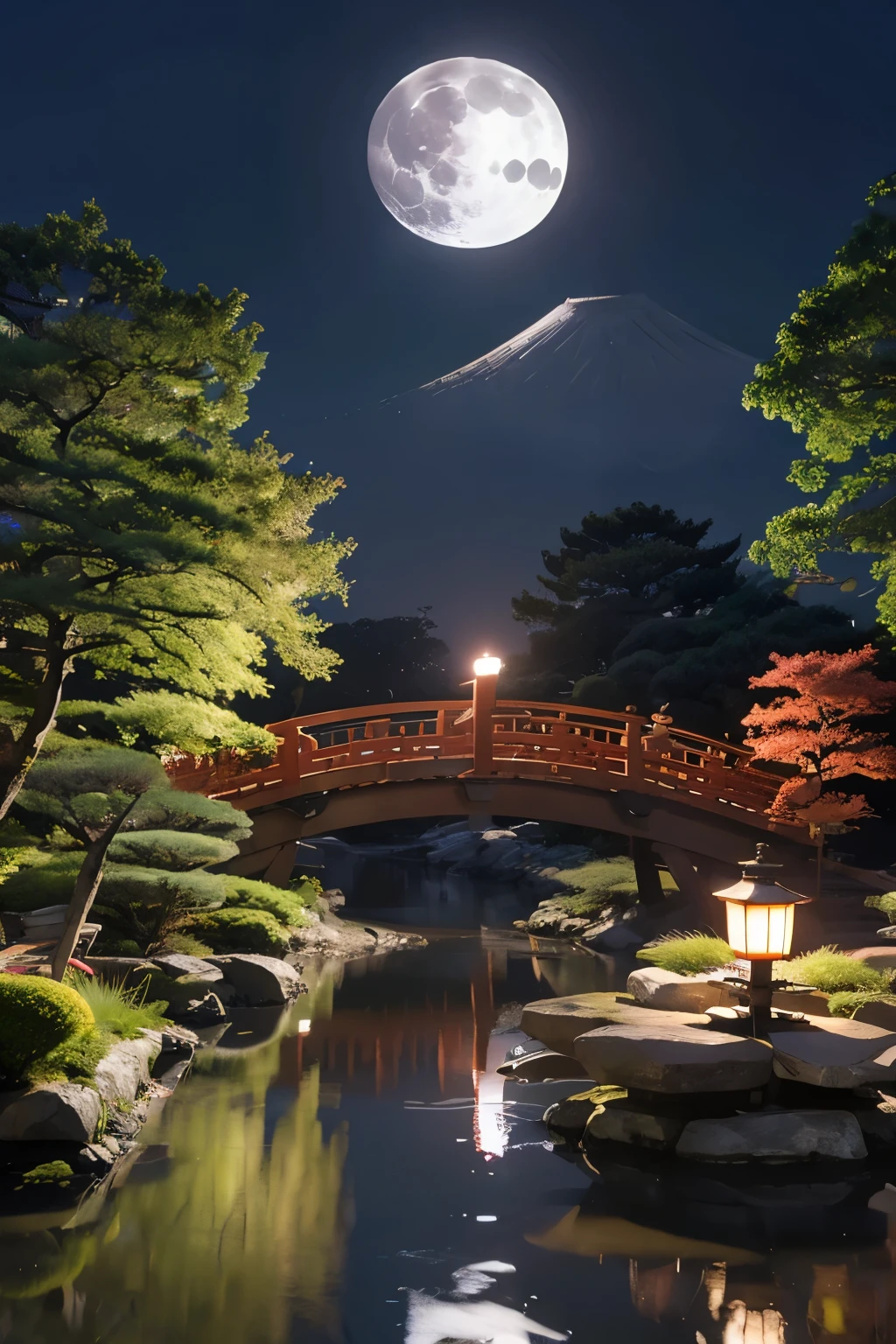 motion,(Japanese_garden:1.2), (【bridge:1.2), (Midnight:1.3), (fullmoon:1.3),

