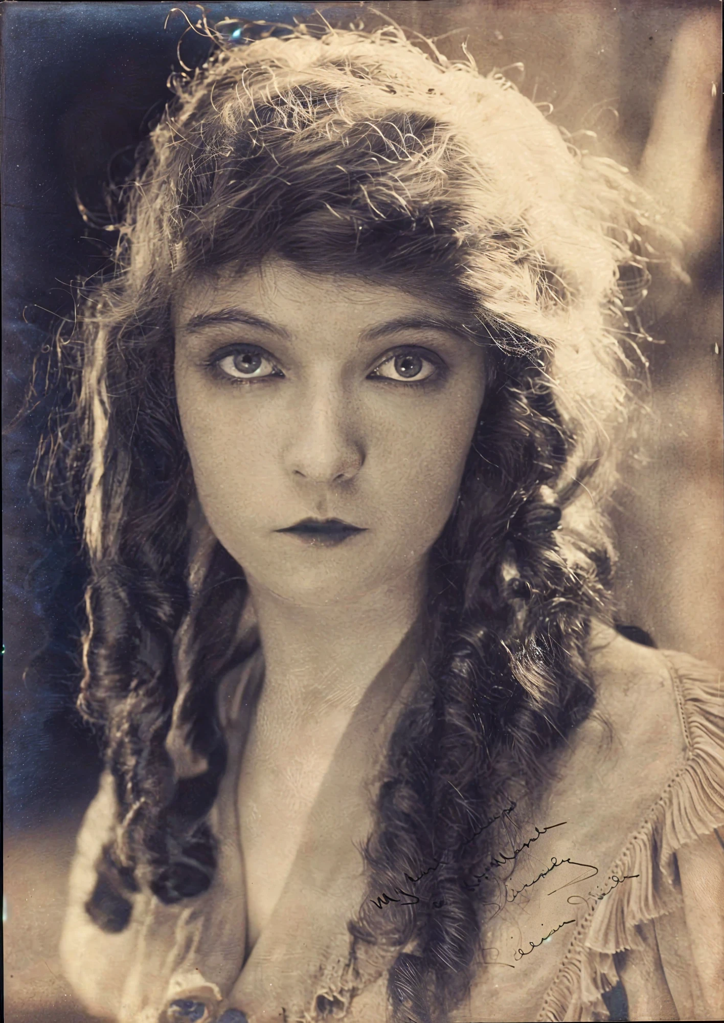 stylized by Joaquín Sorolla, Vanessa Bell, photograph,close up of a (Girl:1.1) Playing, very lustful, the Girl has Lushious hairstyle, Surprising, Intentional Camera Movement, Ilford FP4 125, Depth of field 270mm, Sepia filter