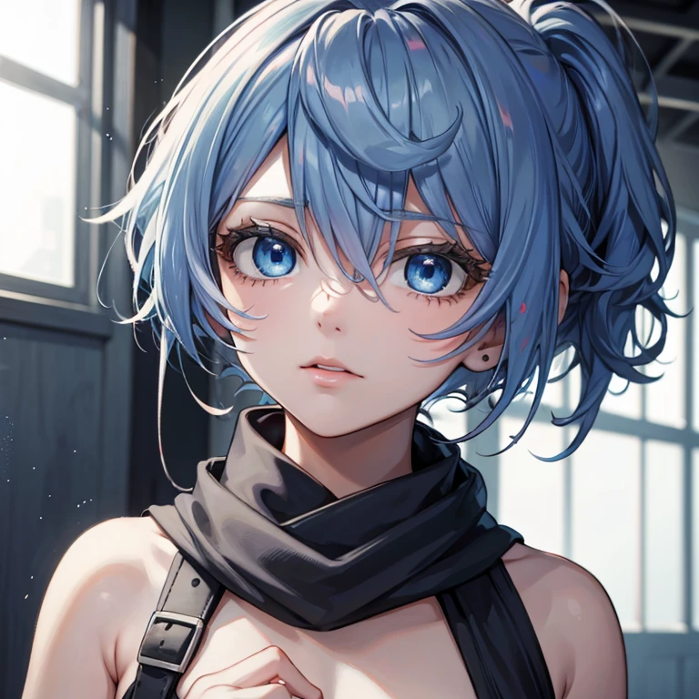 最high quality、Best image quality、masterpiece、With a girl((cute、20-year-old、Best Bust、Medium Bust、Bust 85,Beautiful Blue Eyes、Spread your chest wide,Short silver hair、Slender、The best valley、、Blue Bikini、,Show the whole body、Black perforated gloves,Blue Mesh,Tired face、Leaning forward greatly、Blue Sports Sunglasses、Blue Intercom,Sweating profusely、))high quality、Beautiful art、background((White wall、graffiti、paint、Spray can)),Tabletop、Exquisite design、Visual Arts、Depth of written boundary、Best lighting、Highest detail、8k