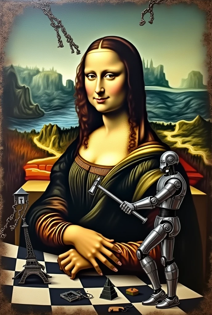 Cyberpunk Robot Mona Lisa, , droid