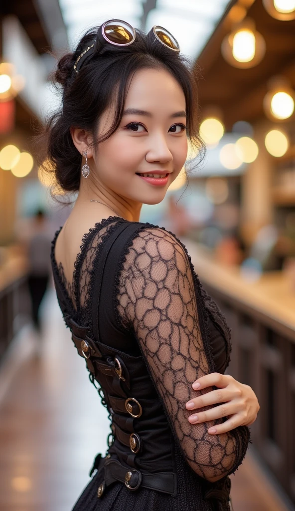 lady, A sweet Asian girl wearing Steampunk era clothing, perfect shape, high detailed, high resolution, photography, highly detailed realistic photo, detailed face, detailed eyes, detailed lips, detailed nose, best quality, 4k, 8k, high resolution, masterpiece:1.2, ultra-detailed, realistic, photorealistic:1.37, HDR, UHD, bokeh, super photography, dramatic light,