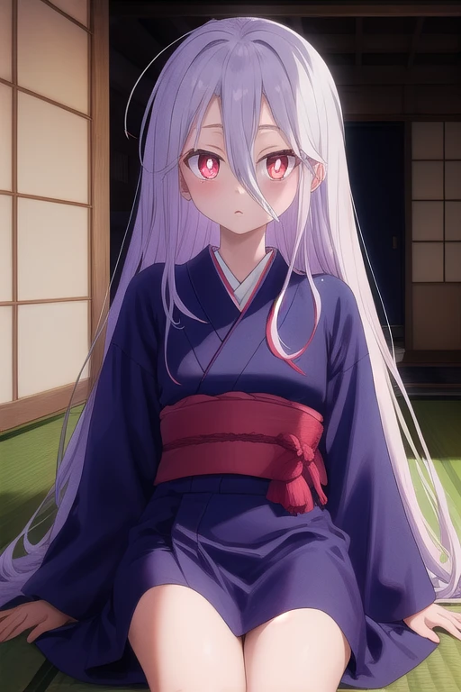 1girl, long hair, very long hair, hair between eyes, red eyes, bright pupils, multicolored eyes, multicolored hair, white hair,
BREAK short yukata, furisode, bath yukata, uchikake,
BREAK sitting,
BREAK tired,
BREAK looking at viewer,
BREAK porch of a Japanese house, indoor,
BREAK (illustration:1),
BREAK (masterpiece, best quality, ultra detailed, professional quality:1.3), HD, rich contrast,