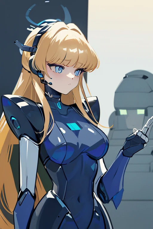 (masterpiece),(Best quality),(Very detailed),(Best illustration),(The best shadow),(It's absurd),(Detailed background),(So beautiful), 16k, 8k, 4K,(The best shadow),Robotization,female ,big breasts,Robot Joint ,Metal skin,Black robot suit,Long hair,Black suit covering the entire body Robot hand,Cyber Bodysuit,Mecha Head,Robotization, Transform into a robot,(Hands and fingers are depicted in detail:1.2),Perfect anatomy,Cybernetic Girl,Sci-Fi Armor,cyborg girl,The wires are connected to the back of the main unit...,No exposed skin,(A face carved like a robot),A neck made of wire,USB port next to the neck,visor,chrome skin,no messy picture style,brainwashing,empty eyes, ((No expression,erasure of emotions)),asuma tokki(Blue Archive)