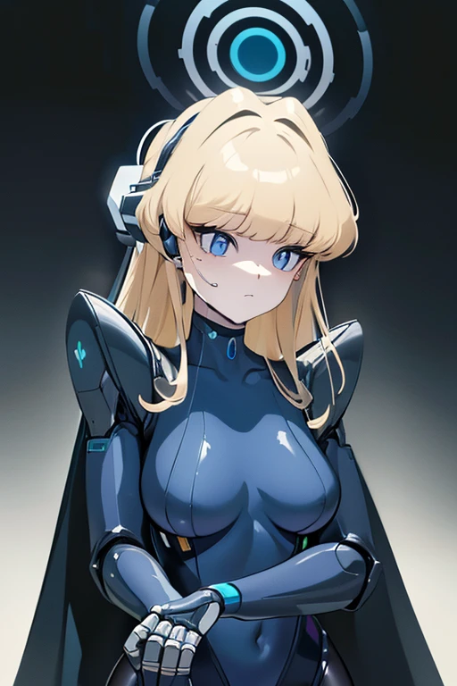 (masterpiece),(Best quality),(Very detailed),(Best illustration),(The best shadow),(It's absurd),(Detailed background),(So beautiful), 16k, 8k, 4K,(The best shadow),Robotization,female ,big breasts,Robot Joint ,Metal skin,Black robot suit,Long hair,Black suit covering the entire body Robot hand,Cyber Bodysuit,Mecha Head,Robotization, Transform into a robot,(Hands and fingers are depicted in detail:1.2),Perfect anatomy,Cybernetic Girl,Sci-Fi Armor,cyborg girl,The wires are connected to the back of the main unit...,No exposed skin,(A face carved like a robot),A neck made of wire,USB port next to the neck,visor,chrome skin,no messy picture style,brainwashing,empty eyes, ((No expression,erasure of emotions)),asuma tokki(Blue Archive)