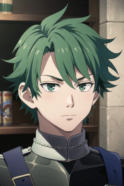 masterpiece, best quality, , 1boy, solo, male focus, looking at viewer, , , izuku_midoriya, green hair, green eyes, ,