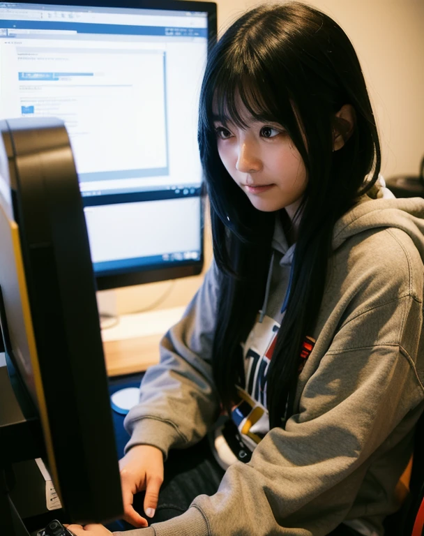 Itachi playing on the computer 