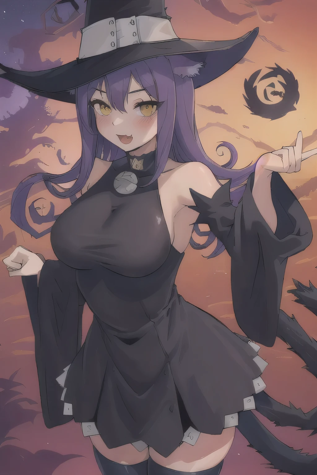 (halloween:1.5), (incredibly absurdres), jack-o'-lantern, pumpkin, grass, full moon, night sky,night,
BREAK
(witch hat, witch :1.3), huge breasts, nipples, open mouth, happy, blush cheeks, no bra, stomach, short sleeves ,
BREAK
hetero, (hetero couple),(sex:1.5),(vaginal),spread legs,lying,on back,penis,cum in pussy, (focus on girl), nsfw,