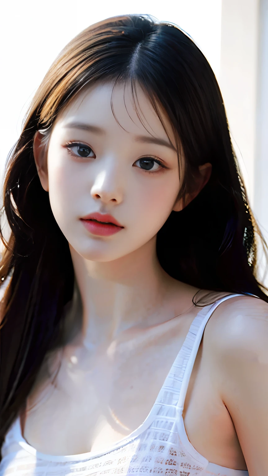 (Surreal)、(High resolution)、(8k)、 (Very detailed)、(super clear skin pores)、(highest quality、masterpiece:1.3)、Beautiful girl in a basketball uniform、On the basketball court，Play basketball，1 Female、Midsummer、（Chiayi：1.5）， Cleavage close-up， masterpiece， highest quality， RAW Photos， Realistically， face， Incredibly ridiculous resolution， Depth of written boundary， High resolution， Super detailed， Fine details， Very detailed， 非常に詳細な目とface， Sharp pupils， Realistic students， Get into sharp focus， Cinema Lighting