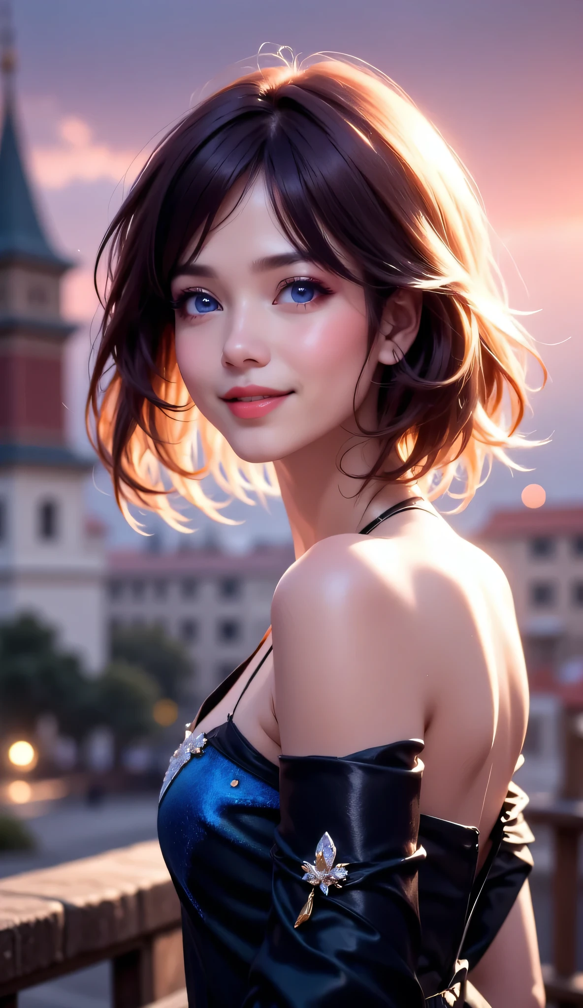 (8k, RAW photo, best quality, master:1.2), (realistic, photo-realistic:1.37), ultra detailed, 1 girl, cute, solo, beautiful detailed sky, detailed cafe, night, sitting, dating, (blushing), (smile: 1.1), (shut up), medium chest, beautiful delicate eyes, (collar shirt: 1.1), bow tie, pleated skirt, (short hair: 1.2), flowing hair,, big breasts, smile, undressing, stockings, street, raining, wet, open legs,