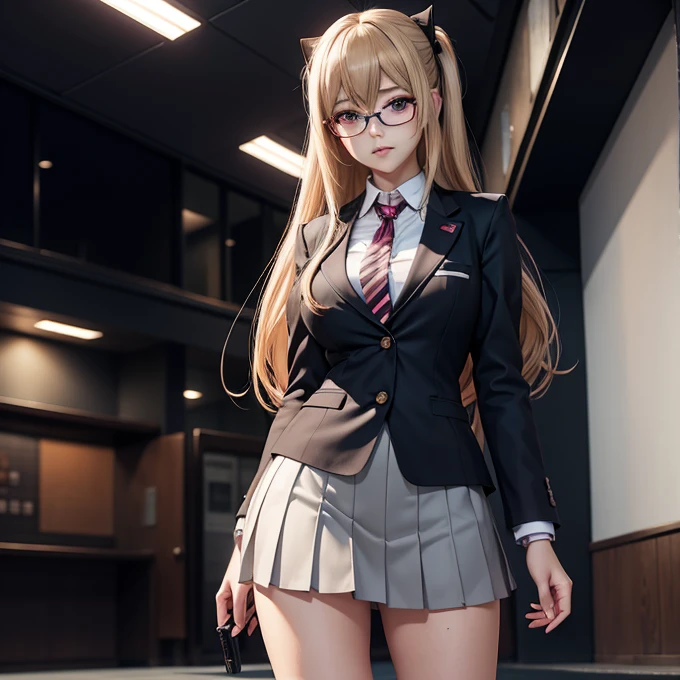 Realistic 1.2, anime girl sexy in a short skirt and glasses, standing, a hyperrealistic , hyperrealistic , realistic , misa amane *, school girl, seios grandes, cyber school girl, fine details. girls frontline, smooth anime cg art, ( ( misa amane # ) ), photorealistic anime girl render, beautiful anime high school girl, seductive anime girl