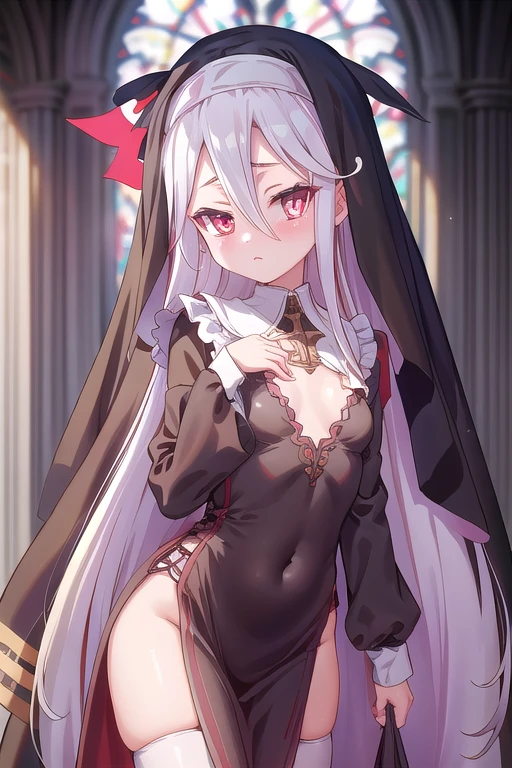 nsfw,2girl,1boy,8K,Highest quality,masterpiece,Highest quality,anime girl with white hair and black ears and a black dress, ahegao, anime girl with cat ears, with index finger, ahegao face, girl with cat ears, cute anime catgirl, loli, [[[[grinning evily]]]], white haired deity, , lolish,Virtual Youtuber, cleavage, bottomless,ffm threesome,cooperative fellatio,harem,licking penis,pussy juice,,steam