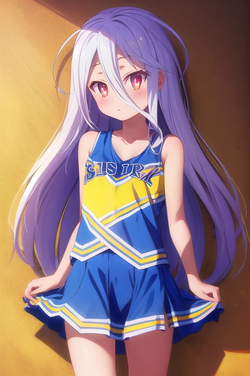 1girl, long hair, very long hair, hair between eyes, red eyes, bright pupils, multicolored eyes, multicolored hair, white hair, small breast,
BREAK cheerleader outfit,
BREAK standing,
BREAK aroused, in heat, (bashful:1.1),
BREAK looking at viewer,
BREAK beach,
BREAK (illustration:1),
BREAK (masterpiece, best quality, ultra detailed, professional quality:1.3), HD, rich contrast,