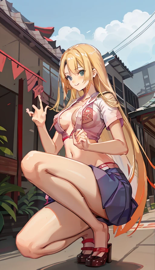perfect asian prostitute, inside brothel, small boobs, blond, long hair