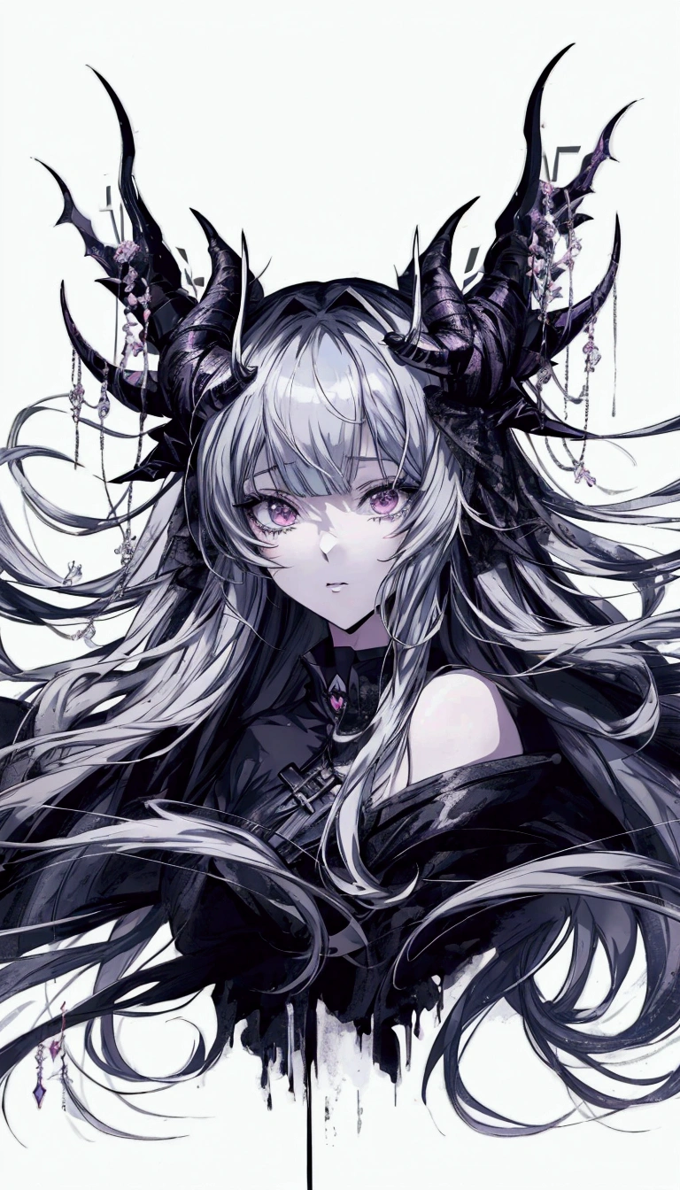 a close up of a woman with long hair and horns, gothic maiden anime girl, nightcore, beautiful anime girl, anime art wallpaper 8 k, from arknights, anime art wallpaper 4 k, anime art wallpaper 4k, demon anime girl, detailed digital anime art, hd anime wallaper, beautiful anime portrait, stunning anime face portrait, detailed anime art, beautiful anime