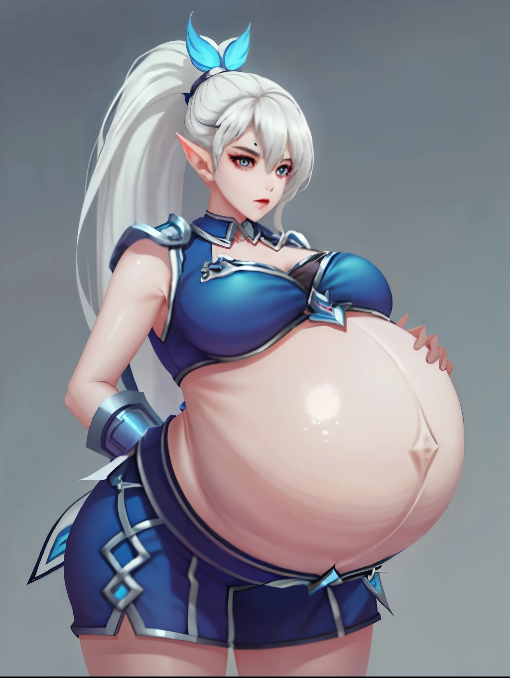 White ponytail hair,Big Baby Bump pregnant , Big , nipple, cum,16 years girl, Big pregnant Belly, Big Pregnant girl, Largest Belly of Pregnant, Huge Pregnancy Belly, blue eyes, huge 9 months Pregnancy Belly, Miya from Mobile Legends Bang Bang